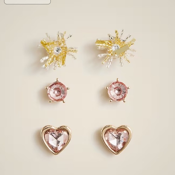 J crew Girls' chunky gem earrings three-pack - Picture 1 of 3